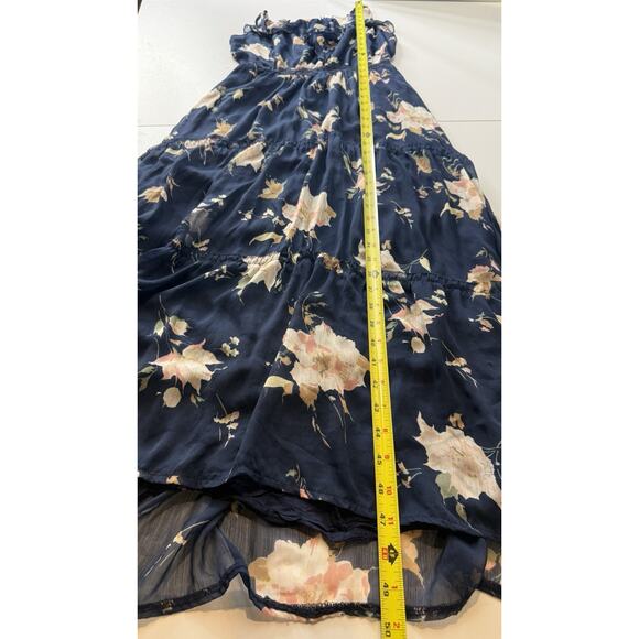 Abercrombie & Fitch Tiered Maxi Dress Womens S Navy Floral Cottagecore Feminine - Picture 9 of 9